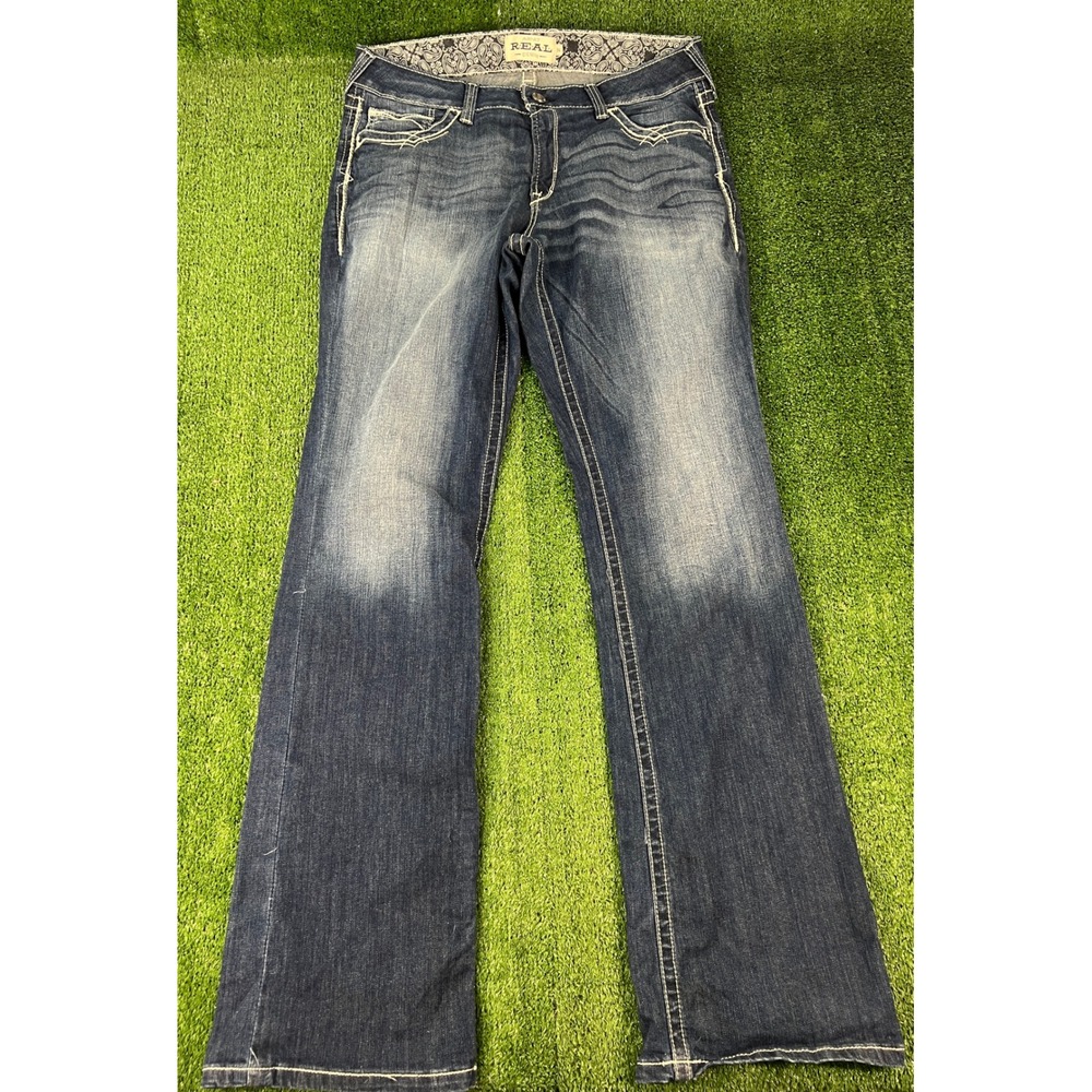 Ariat REAL Mid Rise Stretch Bootcut Jeans 34XL Womens Blue Y2K